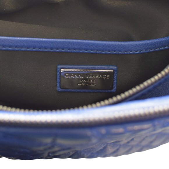 Gianni Versace Vanitas Quilted Leather Shoulder Bag in Electric Blue - Picture 16 of 16